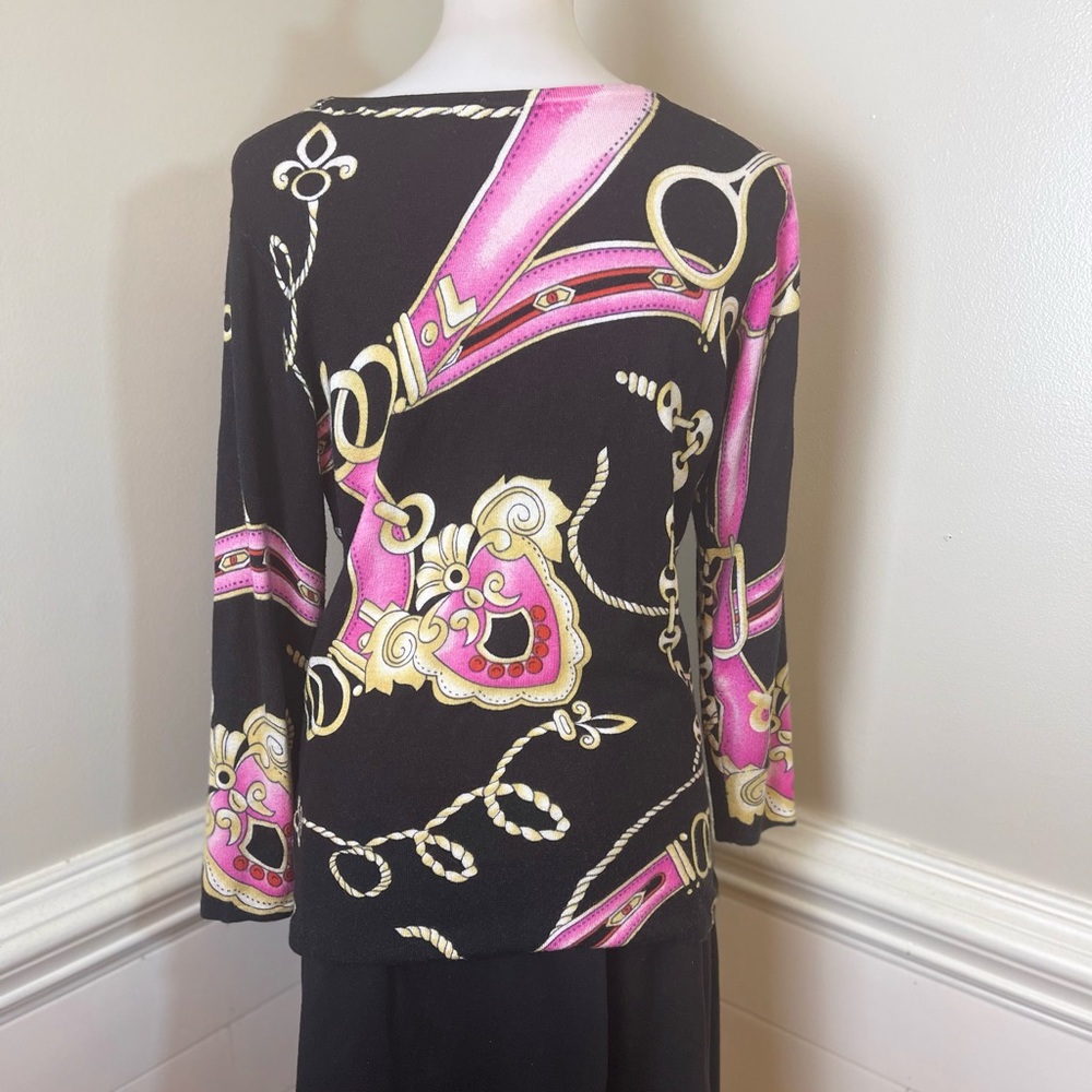 Linea Blu Accessories & Sequins Sweater L FREE SHIP - Picture 3 of 5